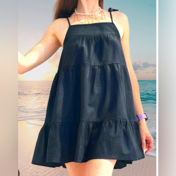 🚨 Victoria’s Secret mini Baby doll cover up dress Tie spaghetti straps - Picture 3 of 9